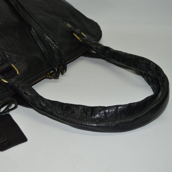 Linea Pelle Black Large Italian Leather Satchel - Picture 8 of 10